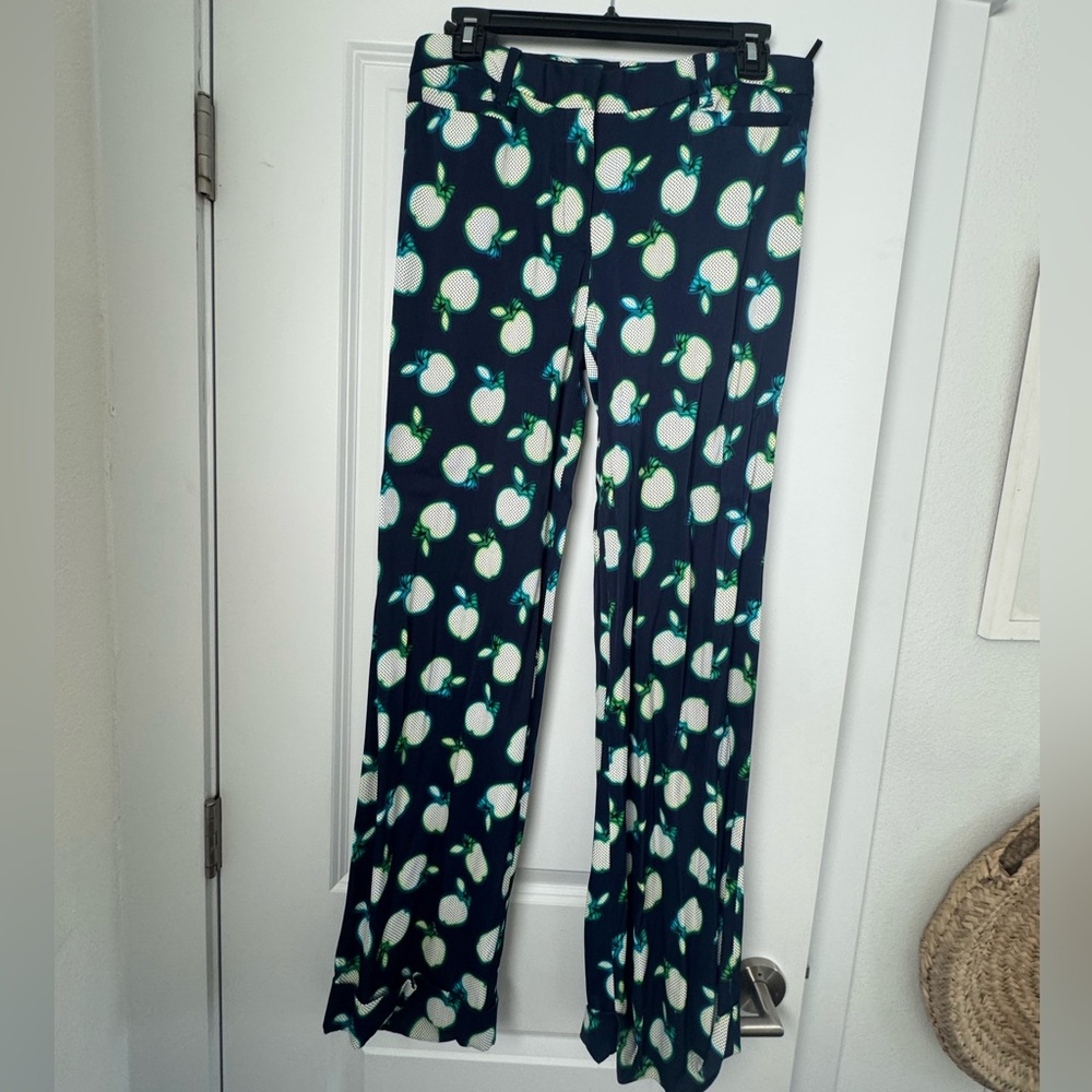 Vintage Miu Miu Silk Apple Print Trousers - Sz S - Great Condition
